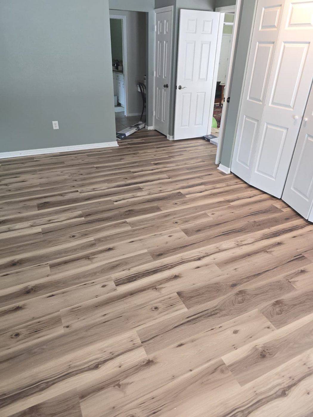 Gray vinyl plank flooring