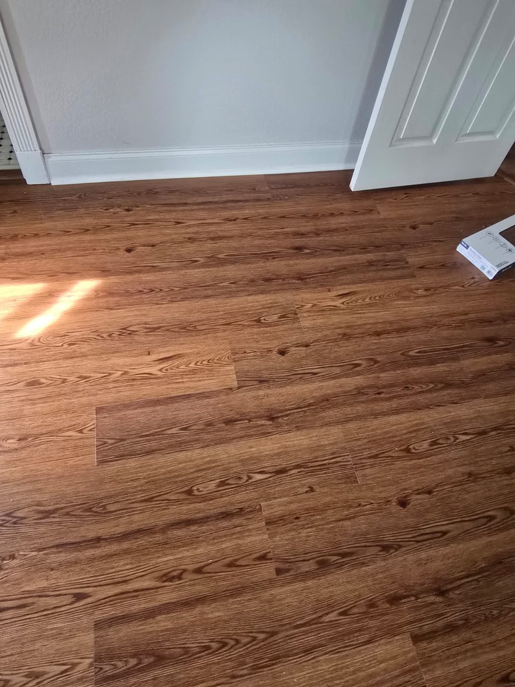 Dark cherry vinyl plank flooring